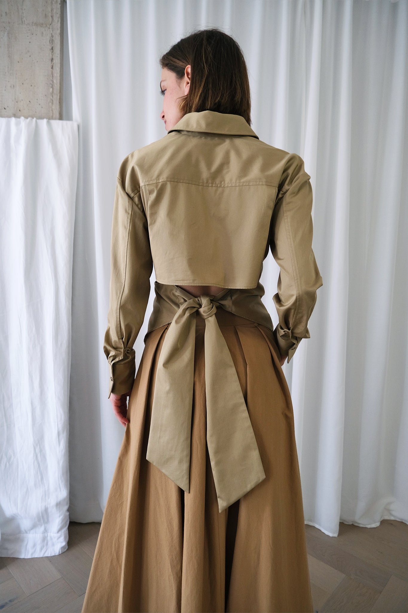 The Gentlewoman Shirt in Tan Cotton Sateen