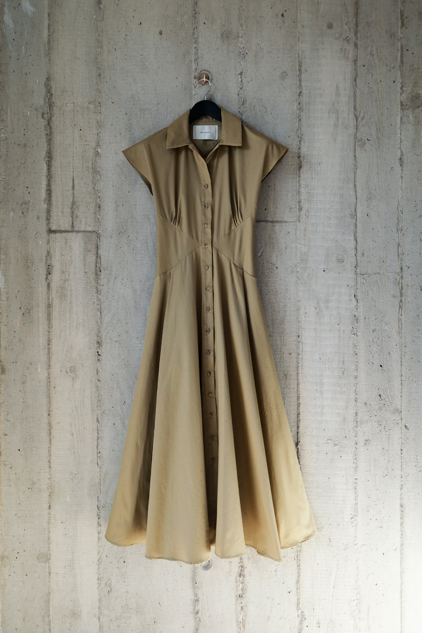The Curator Dress in Tan Cotton Sateen