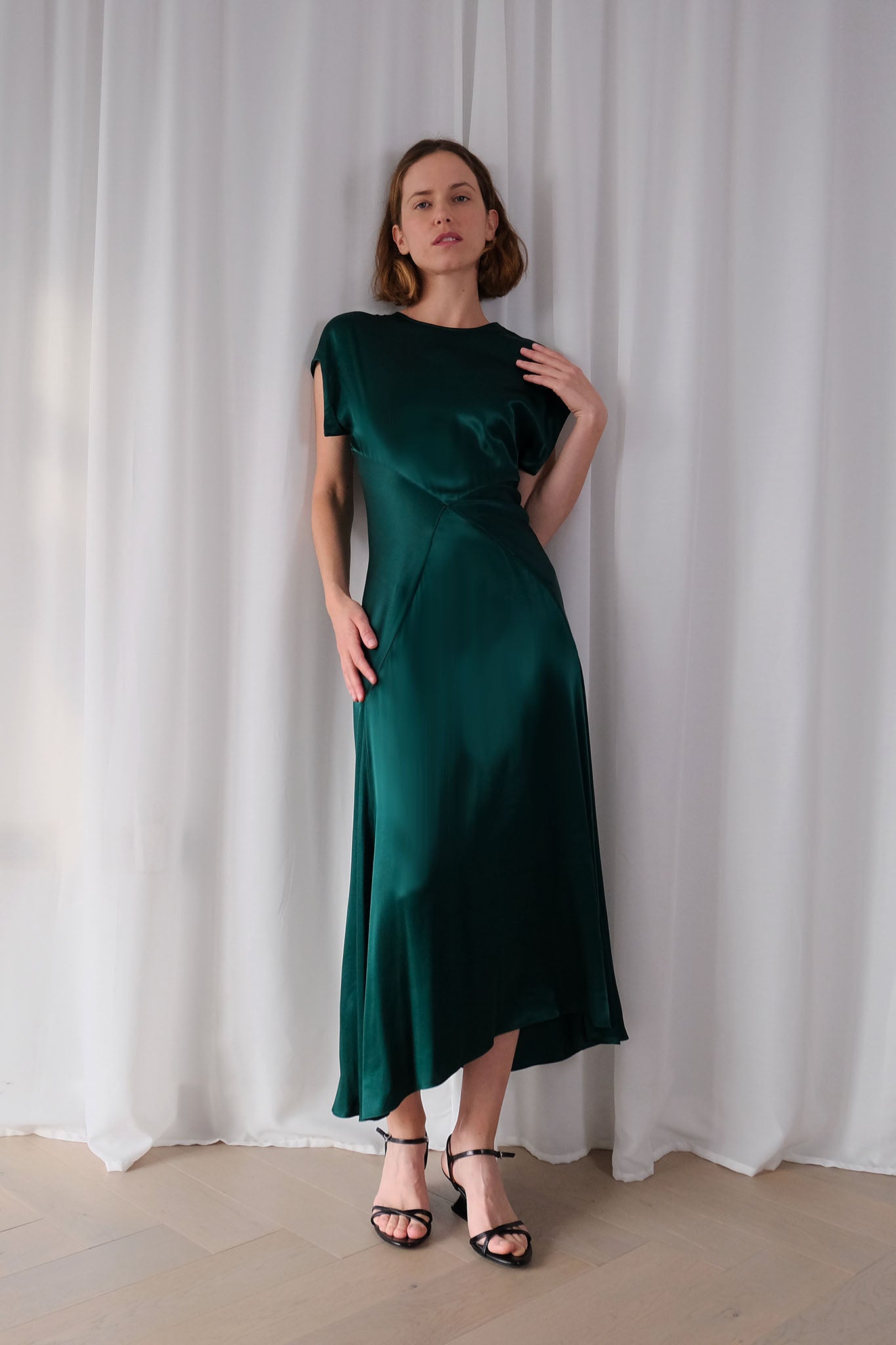Vision Dress in Forest Green Ecovero Viscose Satin The Array Vision Dress in Forest Green Ecovero Viscose Satin The Array