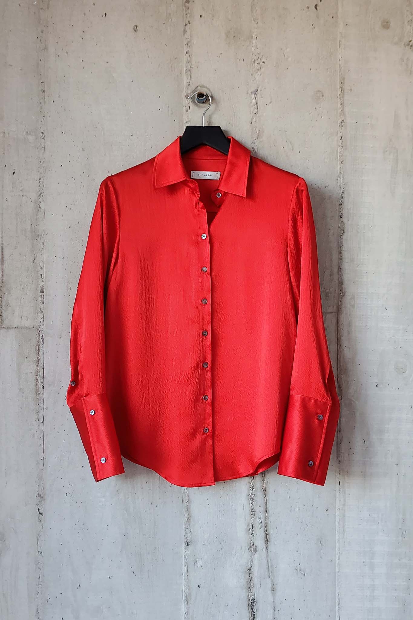 [ 1 ] Signature Shirt in Crimson Hammered Silk