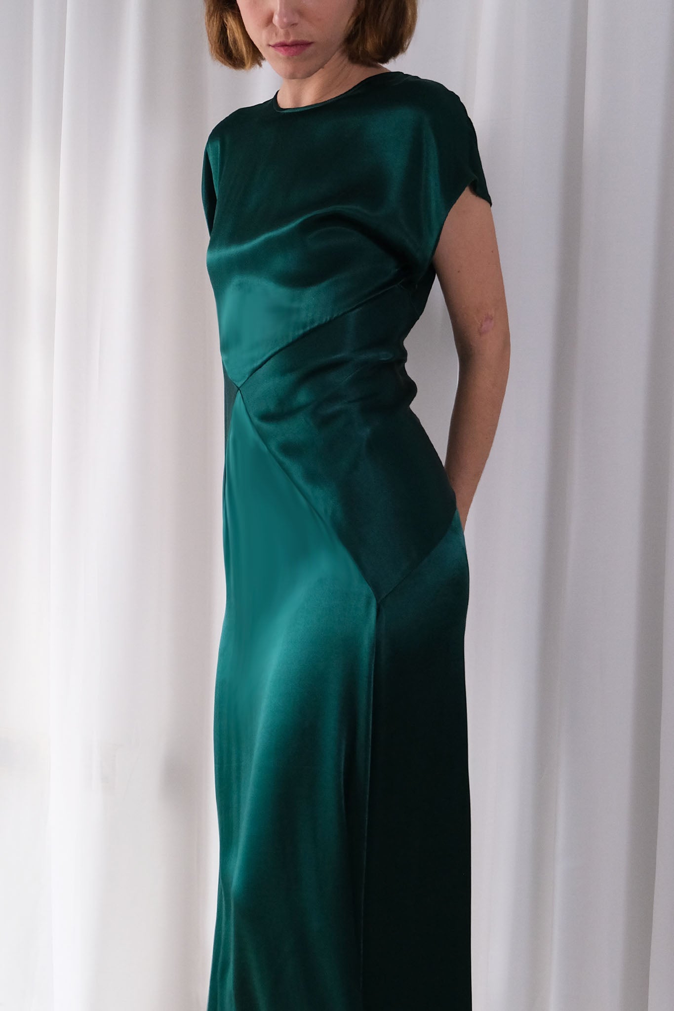 Vision Dress in Forest Green Ecovero Viscose Satin The Array Vision Dress in Forest Green Ecovero Viscose Satin The Array