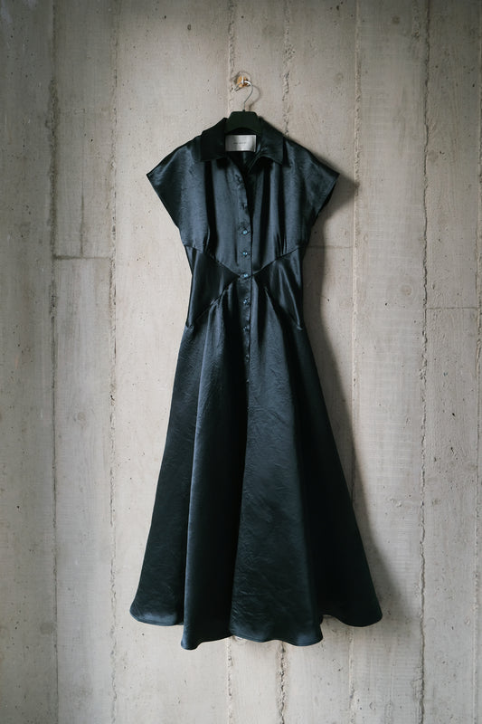 The Curator Dress in Petrol Naia™ Satin