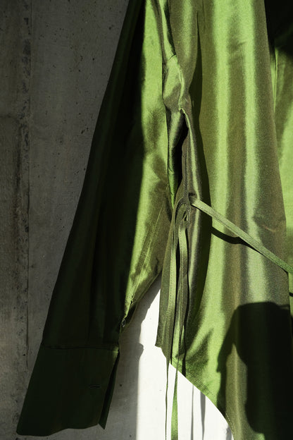 The Theorist Shirt in Olive Silk Douppion