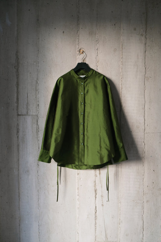 The Theorist Shirt in Olive Silk Douppion