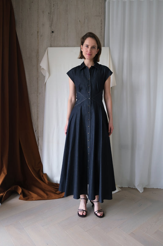 The Curator Dress in Japanese Cotton Denim