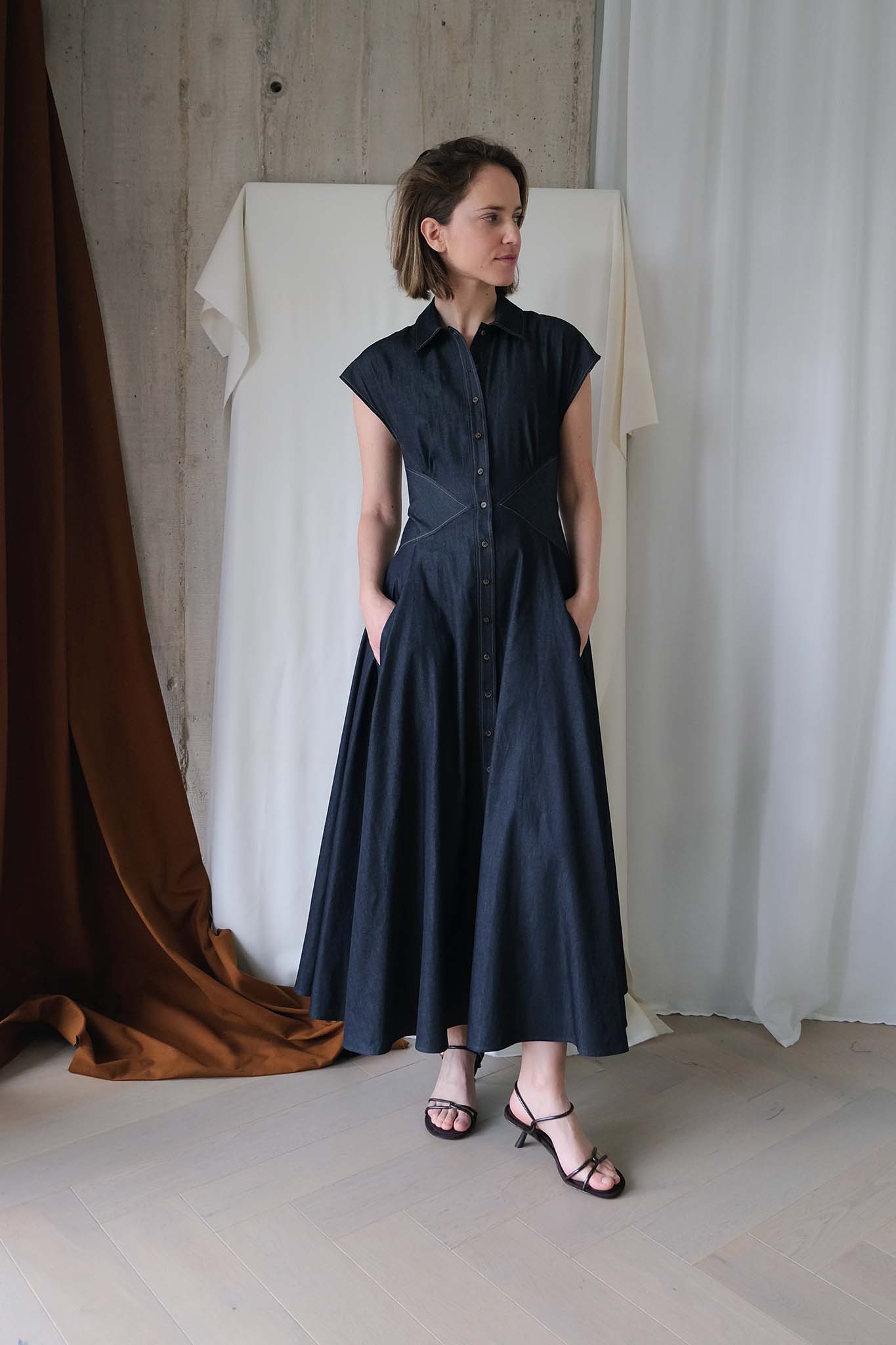 The Curator Dress in Japanese Cotton Denim