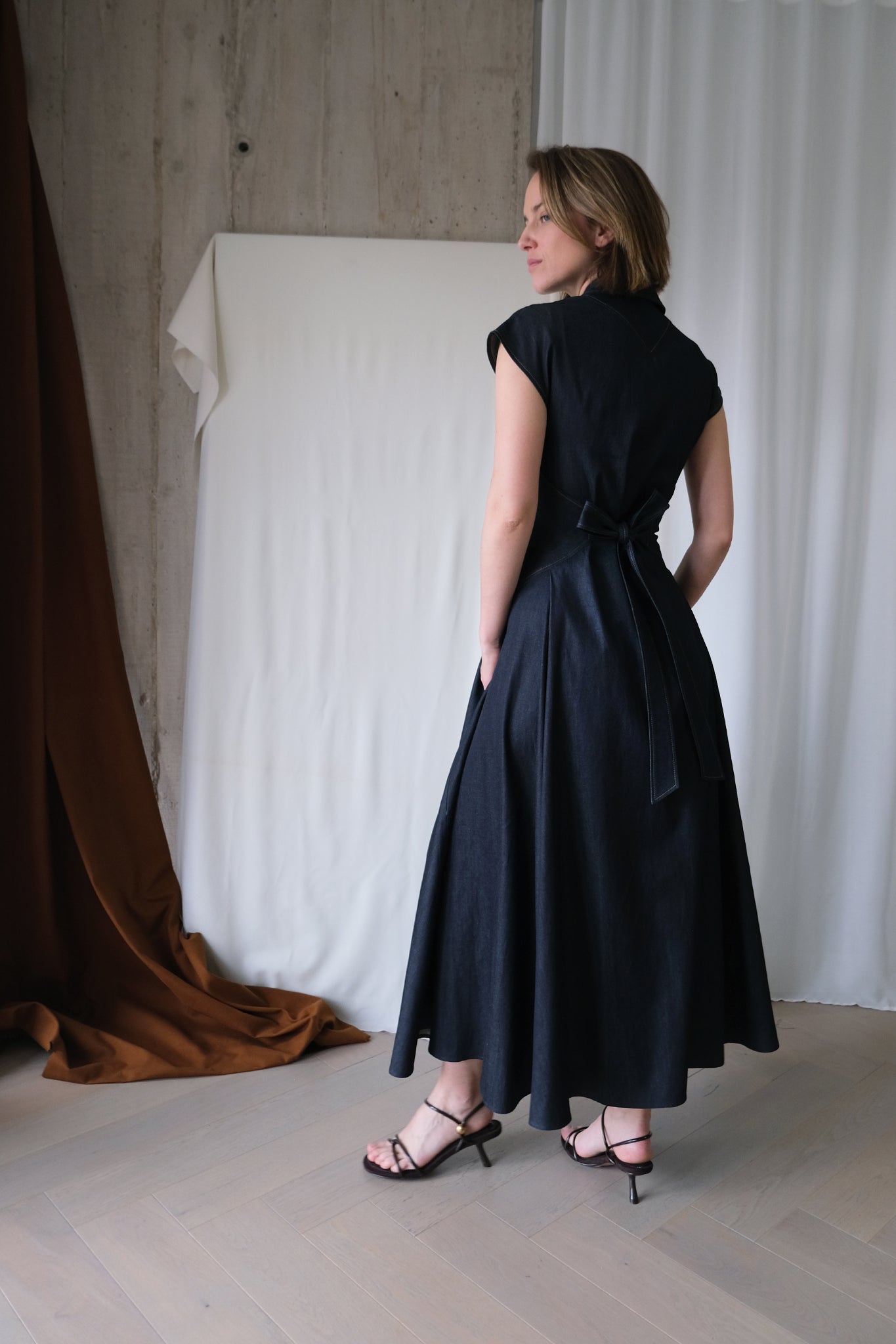 The Curator Dress in Japanese Cotton Denim