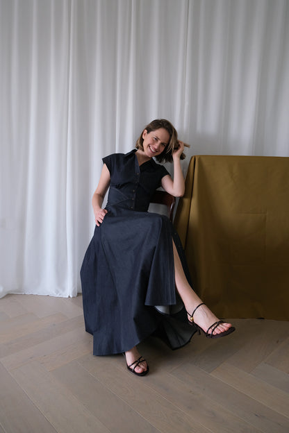 The Curator Dress in Japanese Cotton Denim