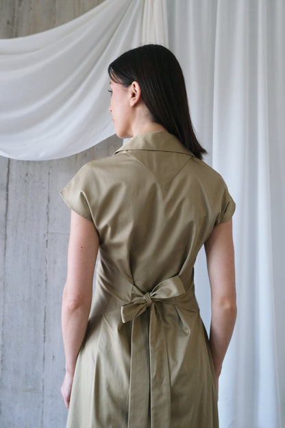 The Curator Dress in Tan Cotton Sateen