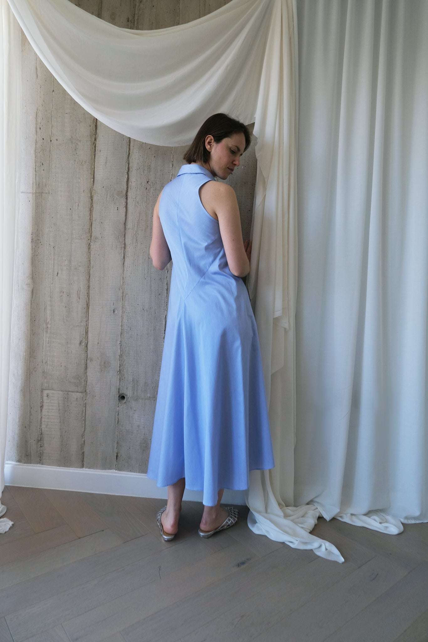 The Modernist in Blue Stripe Cotton Shirting