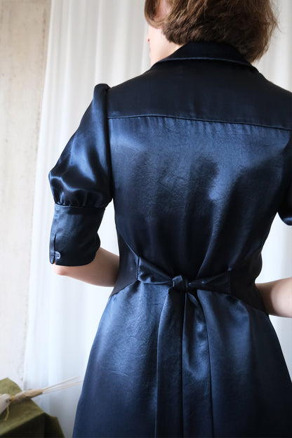 The Monarch Dress in Navy Naia™ Satin