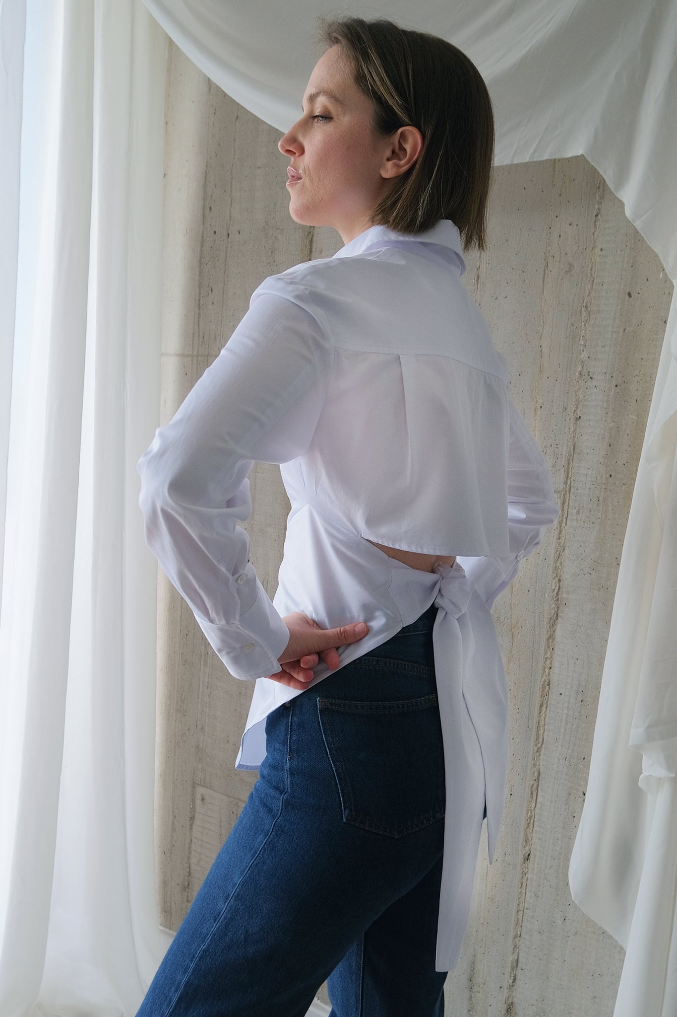 The Gentlewoman Shirt in Optic White Cotton Sateen
