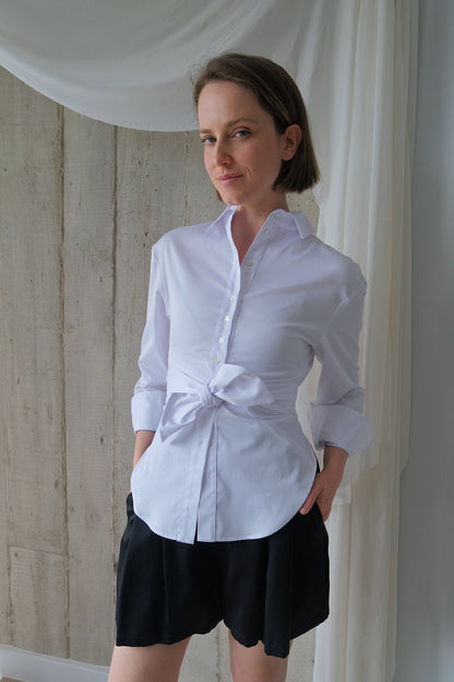 The Gentlewoman Shirt in Optic White Cotton Sateen