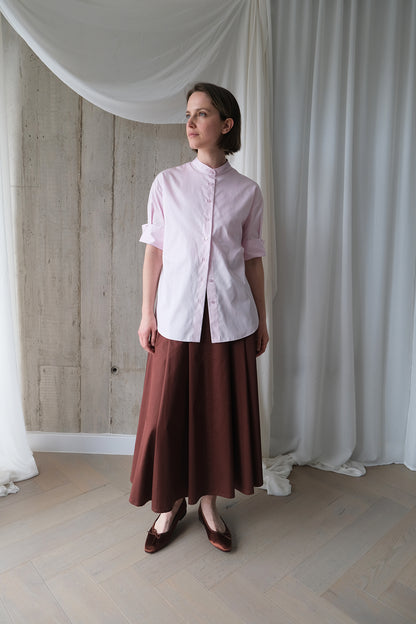 The Theorist Shirt in Pale Pink Cotton Sateen