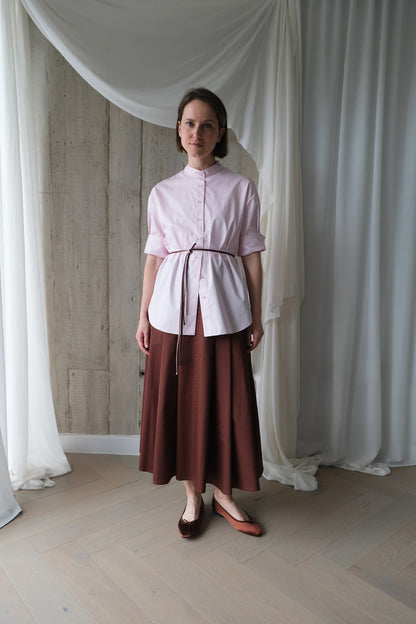 The Theorist Shirt in Pale Pink Cotton Sateen