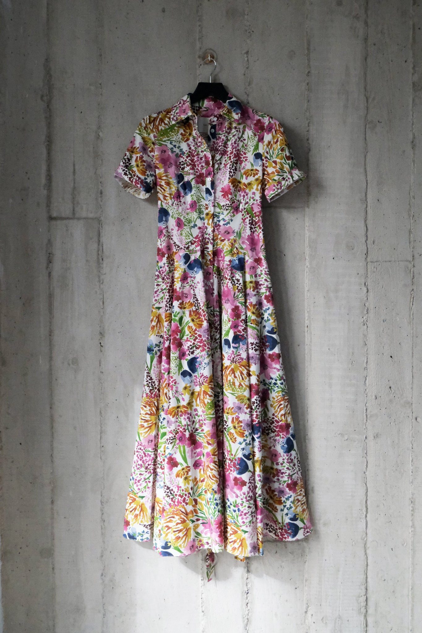 The Romanticist Short Sleeve Shirt Dress in Spring Floral Print
