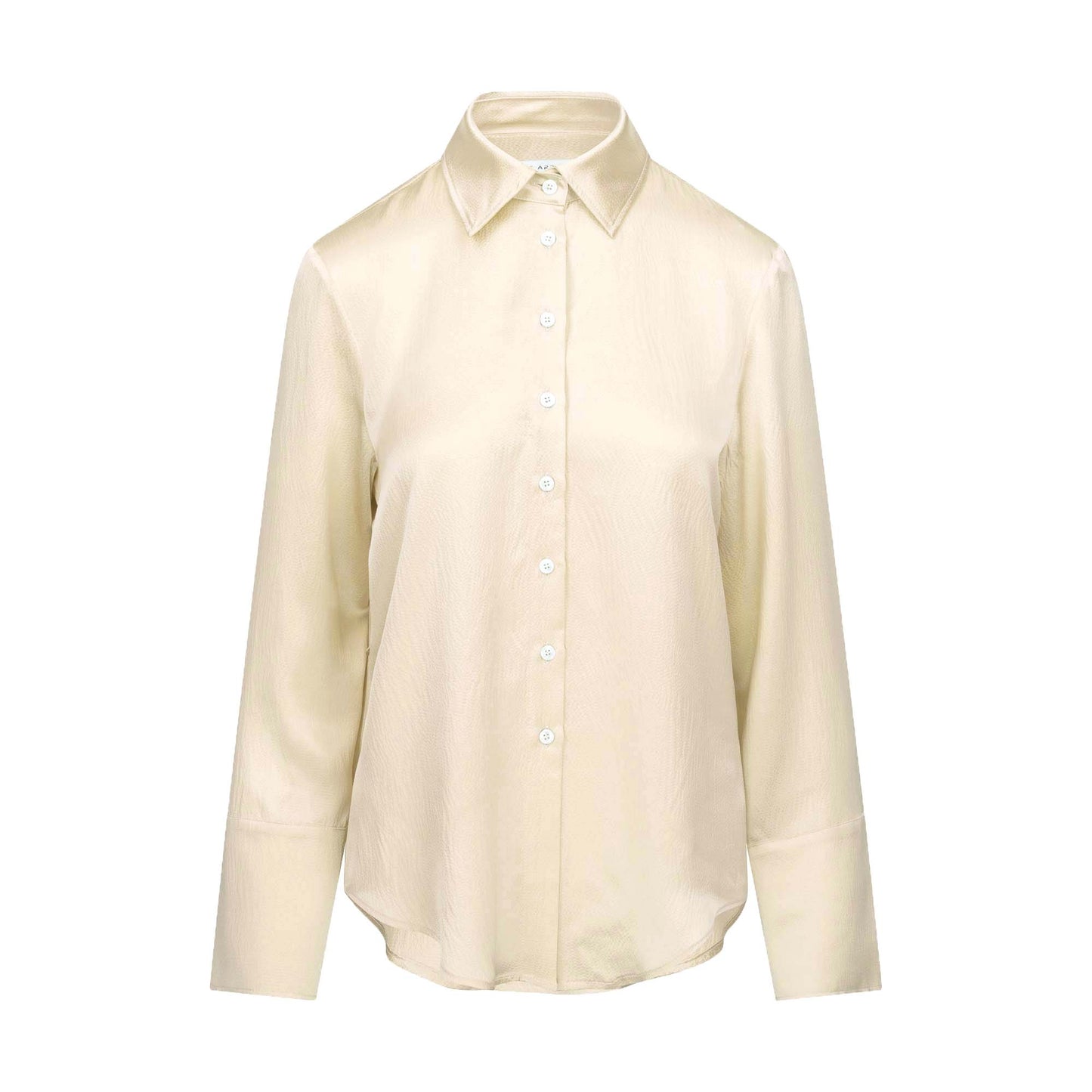 [ 1 ] Signature Shirt in Ivory Hammered Silk