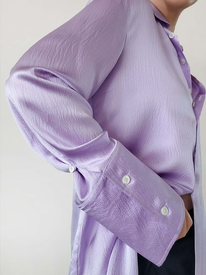 [ 2 ] Signature Shirt in Lavender Hammered Silk