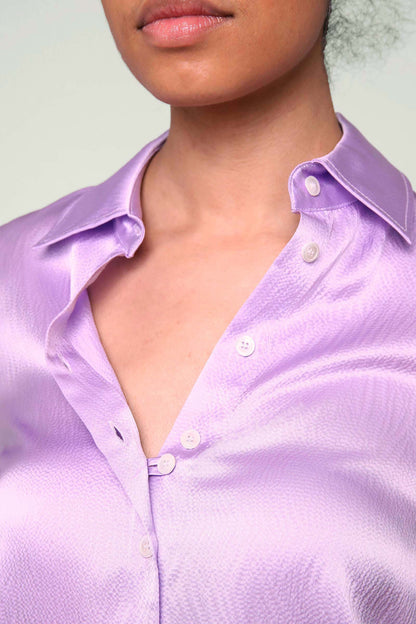 [ 2 ] Signature Shirt in Lavender Hammered Silk