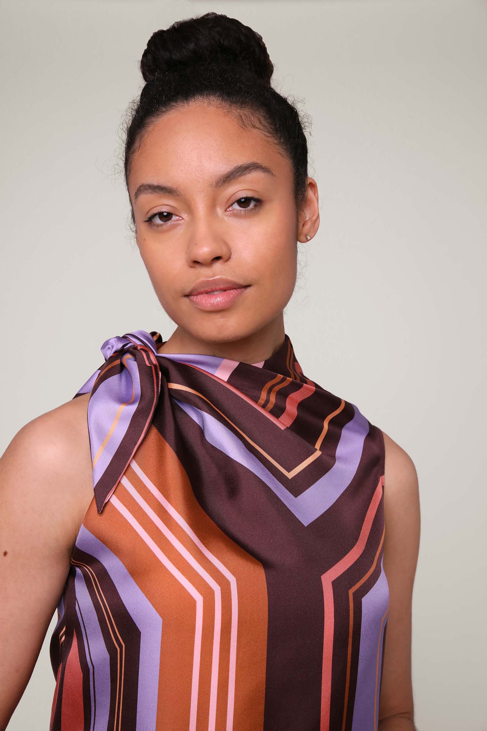 2 Scarf Dress in Printed Silk Twill The Array